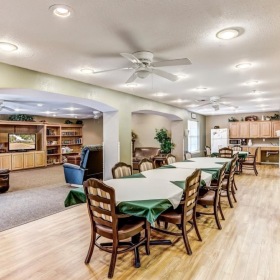 The essence of exceptional living a large dining room with a wood floor